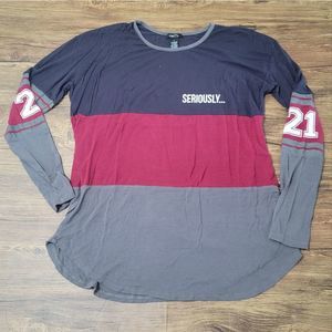 Rue 21 Seriously Can't Even Long Sleeve Jersey Top - Size Small